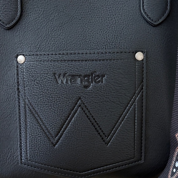 NWT Wrangler Black Satchel/Crossbody with Brown and Aqua Accents - Picture 6 of 8